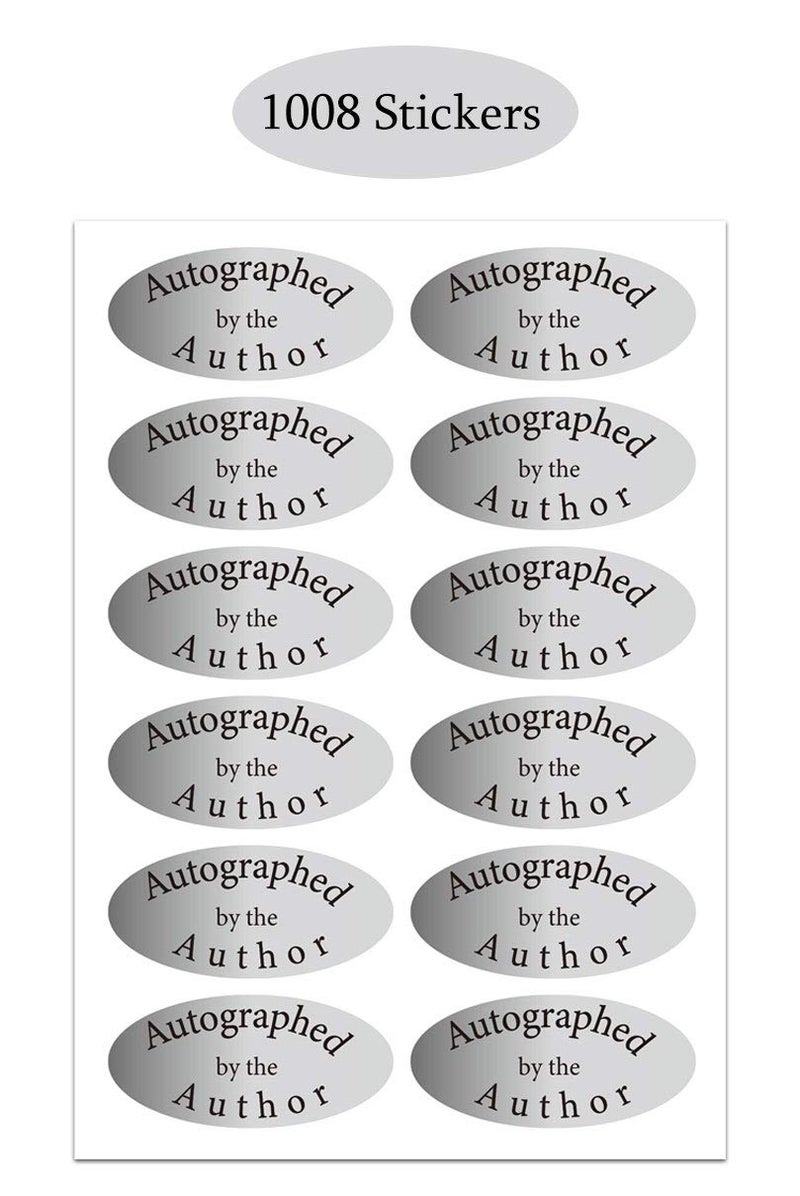 Remarkable Silver Foil Autographed Label Stickers 1 x 2 Inch Oval Autographed by The Author Stickers Laminated Author Stickers-1008 Labels/Pack - Image 2